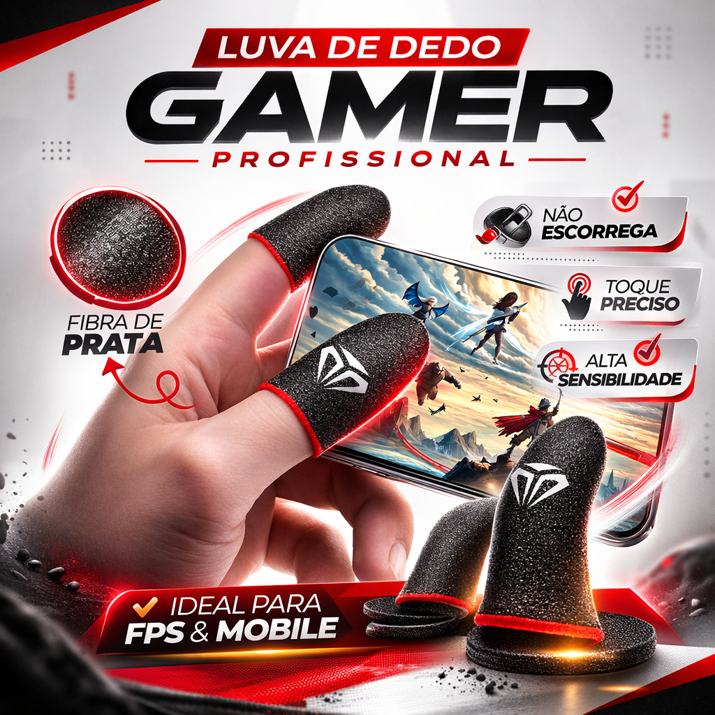 2 Unidades Luva De Dedo Fibra de Prata Gamer Jogar FPS / PUBG / Free Fire / COD Mobile Competitivo em Oferta na Shopee