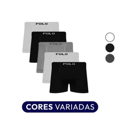 Kit 5 Cueca Boxer Masculina Microfibra Polo Star Sortida