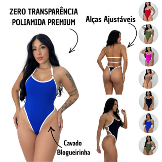 Maiô Mel Maia Cavado Body Blogueira Zero Transparência Alças de Regulagem com Forro Duplo Reforçado em Oferta na Shopee