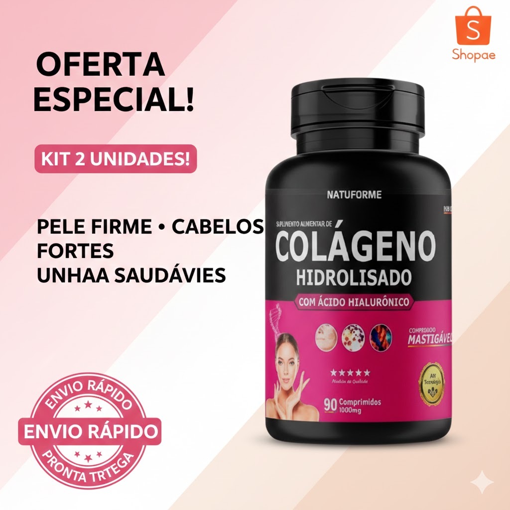 Kit 2 Colágeno Hidrolisado em Cápsulas | Suplemento Proteico | Pele, Cabelos e Unhas