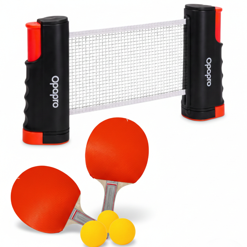 Kit Tênis de Mesa Ping Pong Portátil Rede Retrátil 2 Raquetes 3 Bolinhas lazer família em Oferta na Shopee