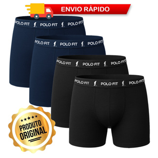 Kit 4 Cuecas Boxer Box Algodão Polo Fit Cotton Confortável Masculina em Oferta na Shopee