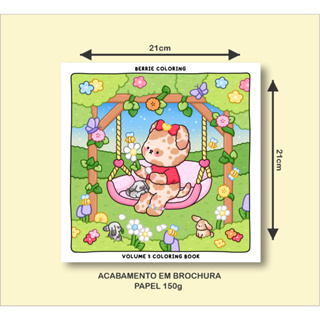 Livro de Colorir BERRIE CUTIES VOLUME 5 com 35 Páginas de 21x21cm 150g em Oferta na Shopee