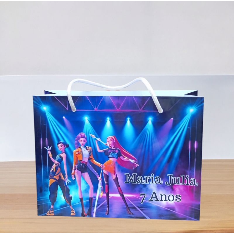 Sacolinha Personalizada GUERREIRAS DO K-POP Para Lembrancinhas De Aniversário