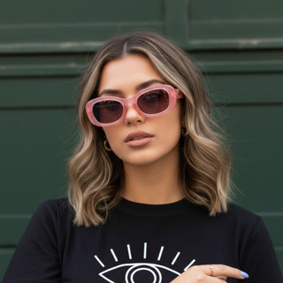 Óculos de Sol Retangular Feminino UV400 Design Retrô Slim | Mod. Barbara - Coleção Urban
