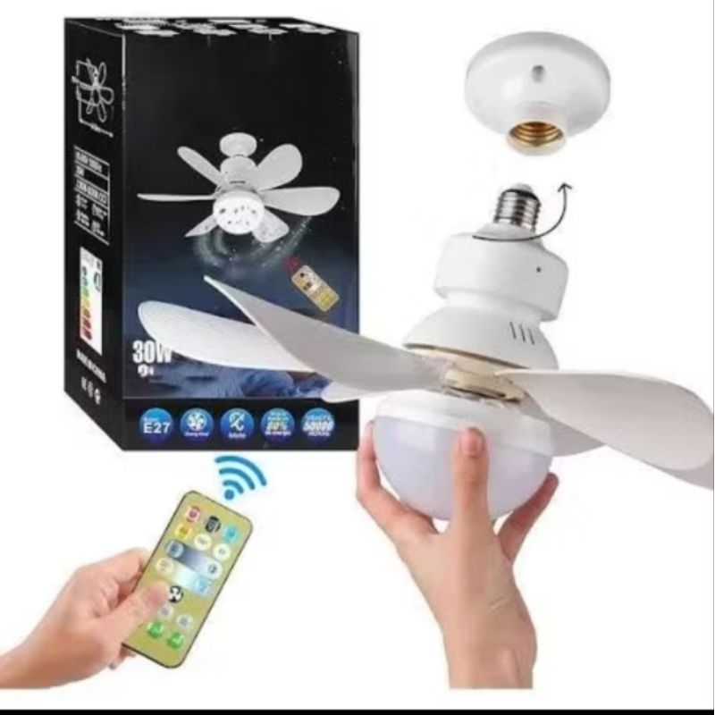 Ventilador de Teto com Luz LED para Pequenos Espaços em Oferta na Shopee