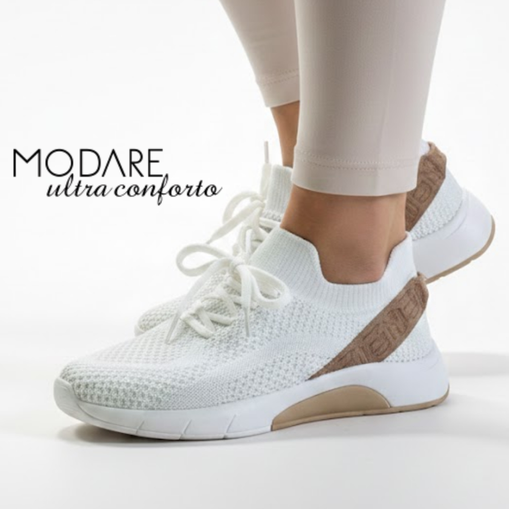 Tênis Feminino Modare Knit Confortável Ortopédico Gel Cadarço Casual Caminhada Dia a dia em Oferta na Shopee