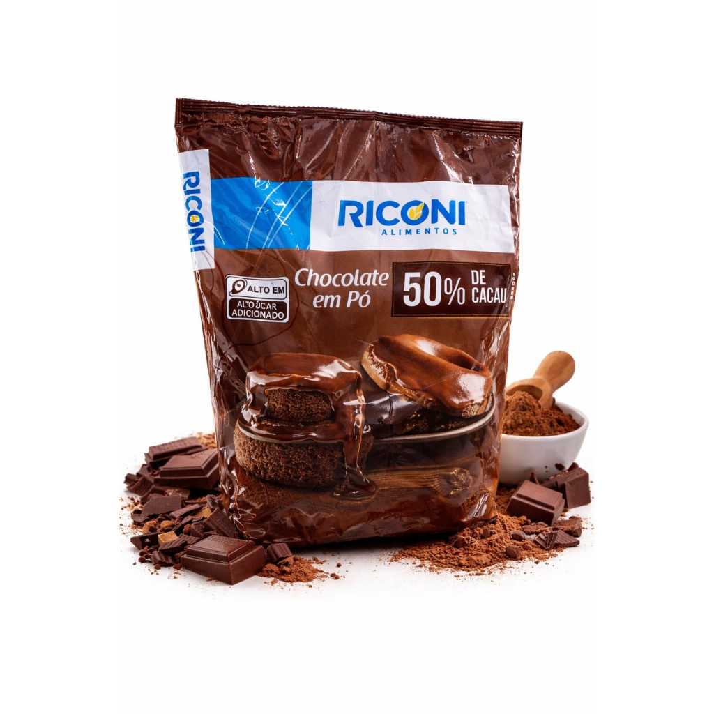 Chocolate em Pó Riconi 50% Cacau 1kg – Alta Qualidade para Confeitaria Chocolate em Pó Riconi 50% Cacau 1kg – Alta Qualidade para Confeitaria