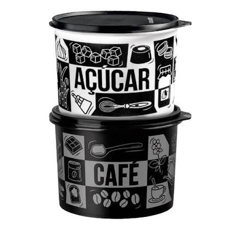 Kit açùcar 1,4kg e café 700g - Linha (Bistrô) Mantimentos Tupperware