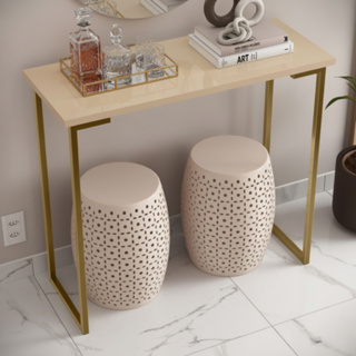 Aparador de Sala Industrial Mesa Lateral MDF Para Decoração Pé Metálico em Oferta na Shopee