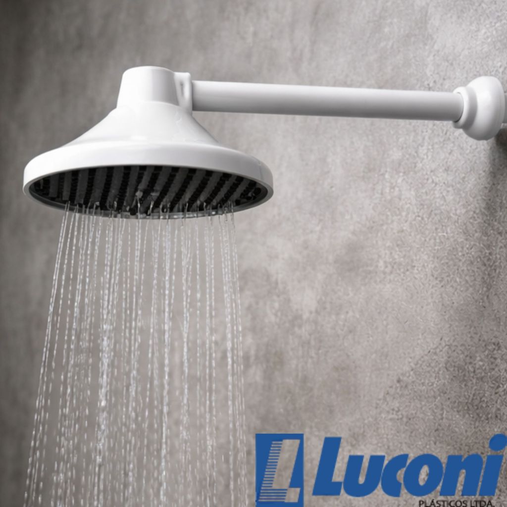 Chuveiro Ducha Fria Grande ABS Piscina Quintal Rosca ½”  24cm Branco 9 Polegadas LUCONI em Oferta na Shopee