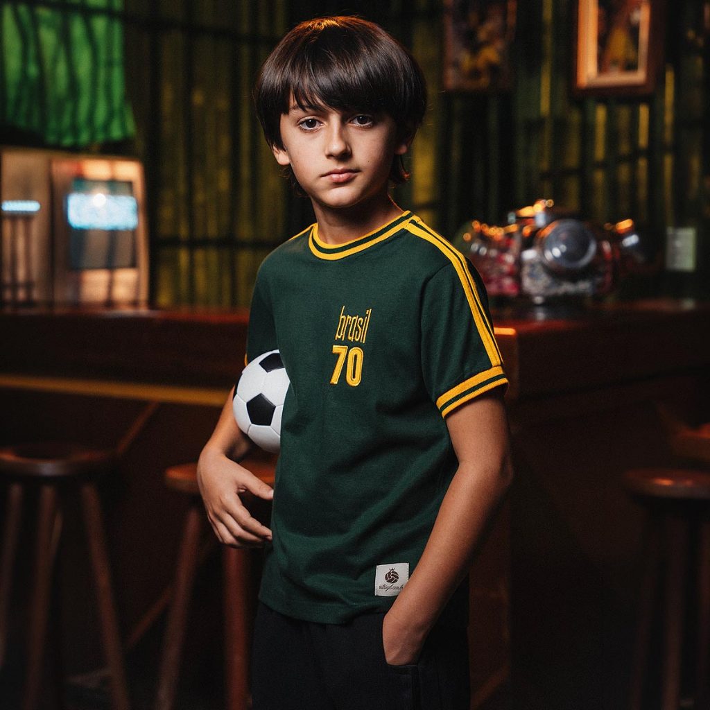 Camisa Brasil 70 Retrô Infantil Juvenil Unissex Oficial em Oferta na Shopee
