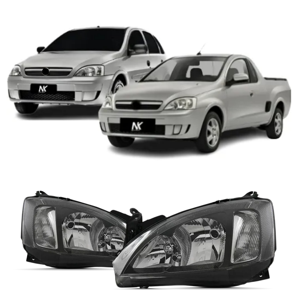 Par/Un Farol Principal Corsa Montana 2003 2004 á 2008 Máscara Negra FAROLETE MILHA em Oferta na Shopee