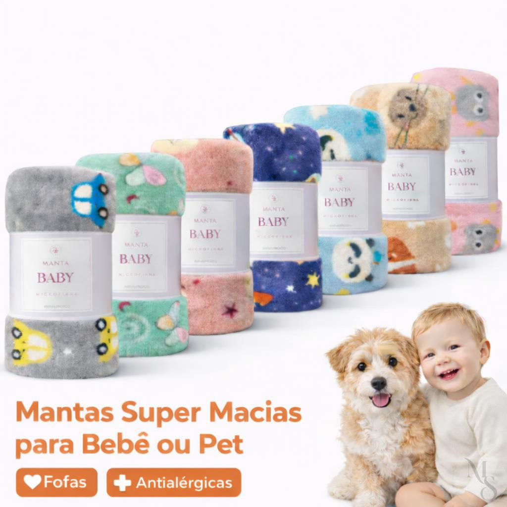 Cobertor Manta Bebê Mantinha Baby Menino Menina Pet Cachorro