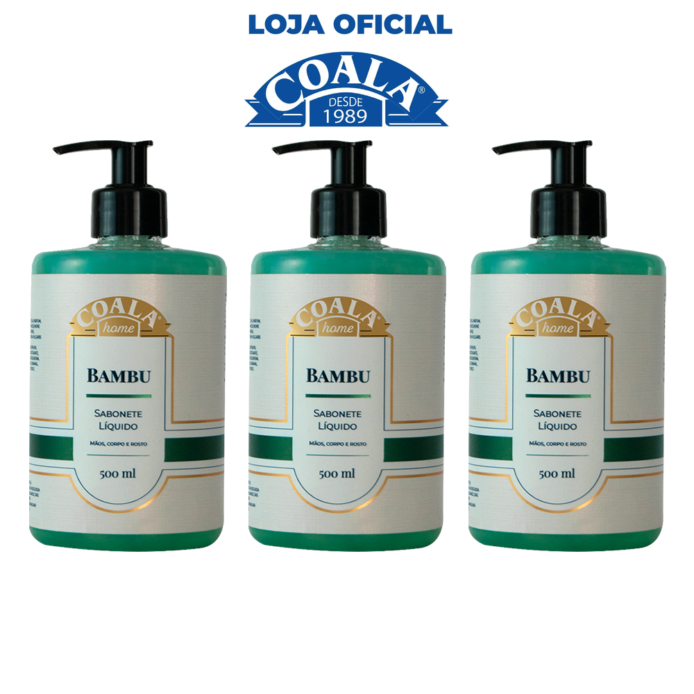 Kit 3 Unidades Sabonete Líquido Bambu  500 ml