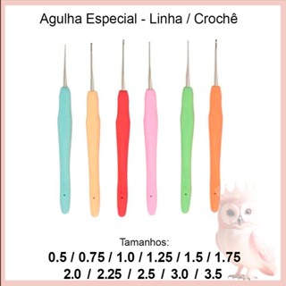 Agulha Especial Crochê-Linha Cabo Emborrachado - Unidade. em Oferta na Shopee