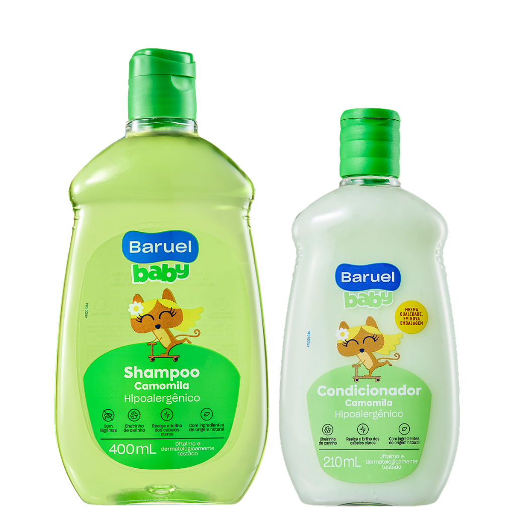 Kit Shampoo 400ml + Condicionador 210ml Camomila Baruel Baby em Oferta na Shopee