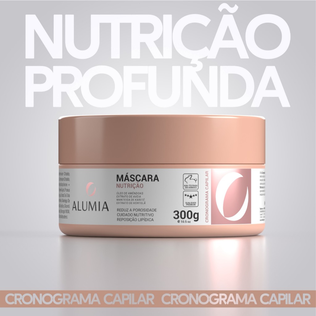 Máscara Nutrição Alumia 300g Efeito Teia Manteiga de Karité + Óleo de Amêndoas + Aveia Nutrição Intensa