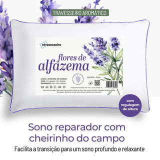 Travesseiro Aromaterapia Flores de Alfazema 50x70cm com Zíper Ajustável Antialérgico em Oferta na Shopee