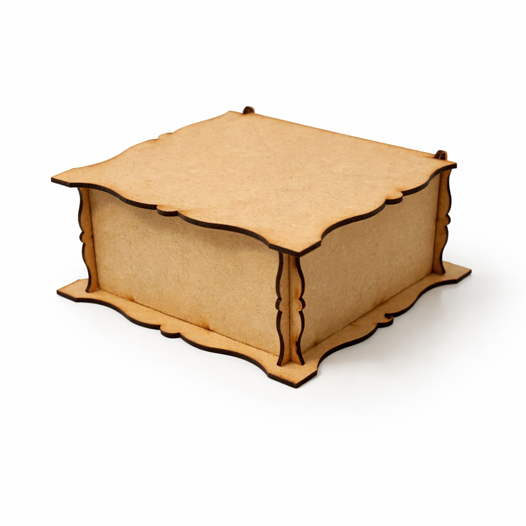 Kit 10 Caixa Caixinha MDF Cru 15x15x5 Borda Trabalhada Lembrancinha
