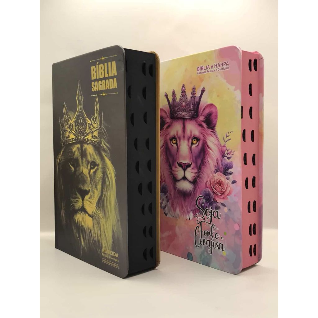 Kit 2 Bíblias  Sagrada Tamanho Grande Capa Dura Com Harpa Palavras de Jesus em Vermelho (Kit 74) em Oferta na Shopee