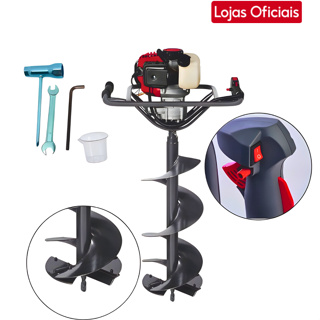 Perfurador de Solo a Gasolina Branco BPS-52 52cc com Broca 20cm - P/ Cercas, Plantios, Constru Civil em Oferta na Shopee