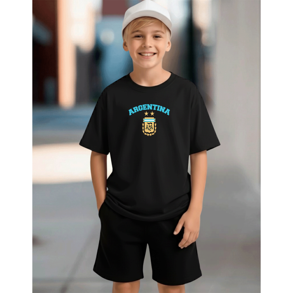 Conjunto Infantil Kit 2 Peças Futebol Argentina Messi