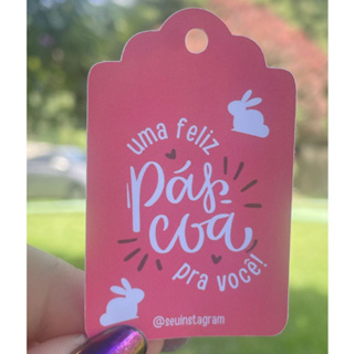Tags Feliz Páscoa Personalizada 7x4cm | 50 ou 100 Unidades | Para Lembrancinhas e Embalagens em Oferta na Shopee