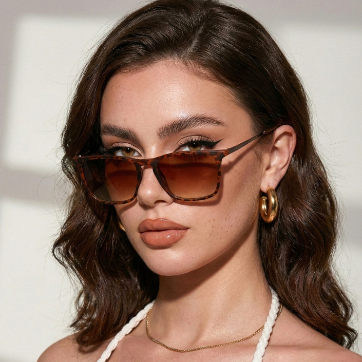 Óculos de Sol Madrid Animal Print Quadrado Premium Clássico Vintage Retrô uv400 Feminino Masculino em Oferta na Shopee