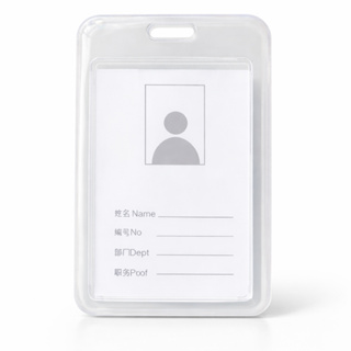 Porta Crachá 1/2/3/4 unidades Suporte Cartão Transparente Rígido Abre Fecha Vertical Sem Cordão em Oferta na Shopee