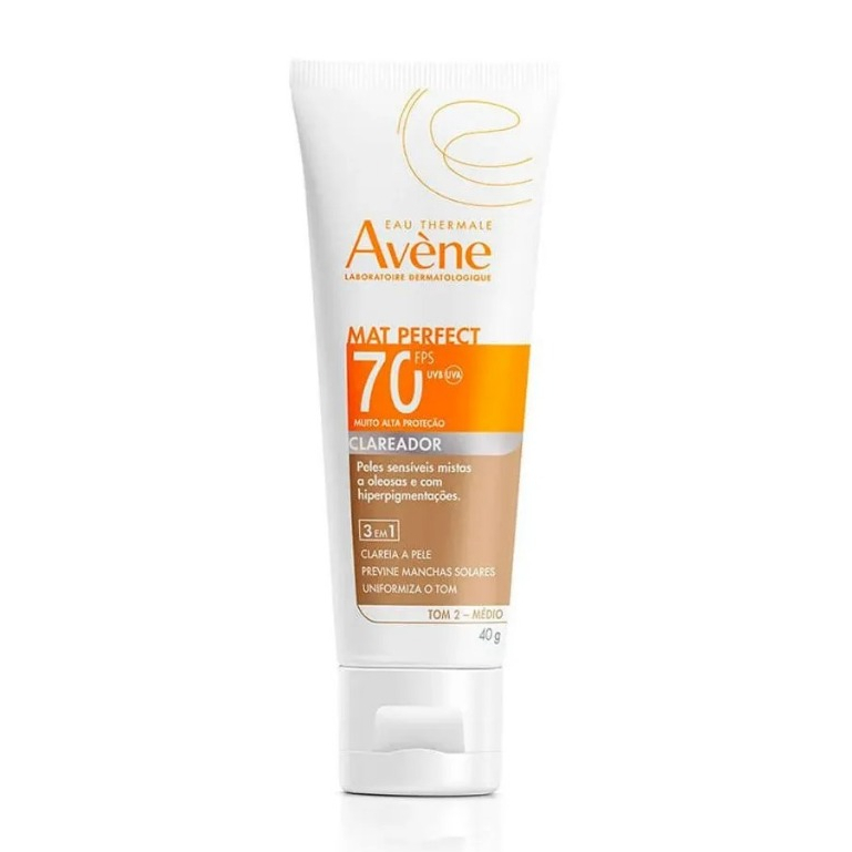 Protetor Solar Facial Avène Mat Perfect Fluido Clareador Cor Média FPS70 40g em Oferta na Shopee