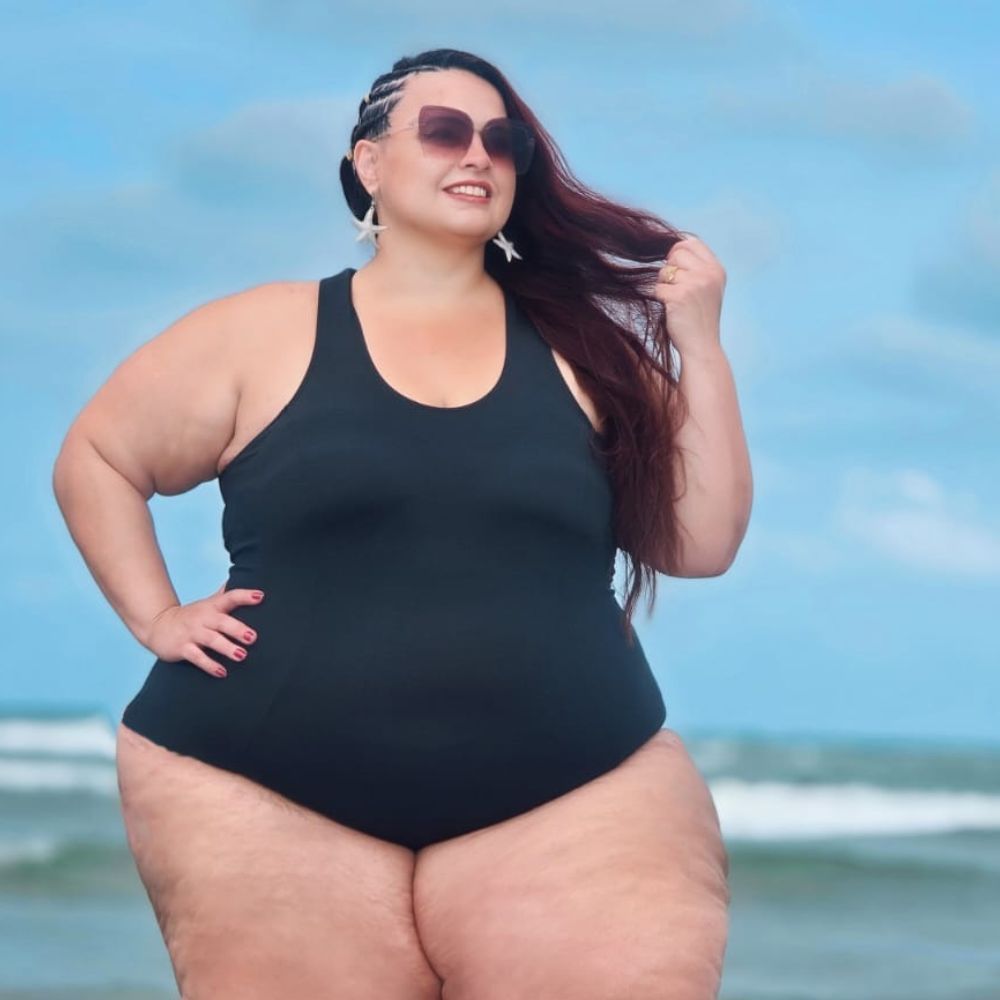 Maio feminino Plus size Natacao e Hidroginastica Modelado com Alças Largas bojo fixo forrado