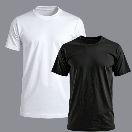 Kit 2 Camisetas Masculina Básica 100% Poliéster Moda Masculina Verão e Inverno branco Preto praia Perfumada