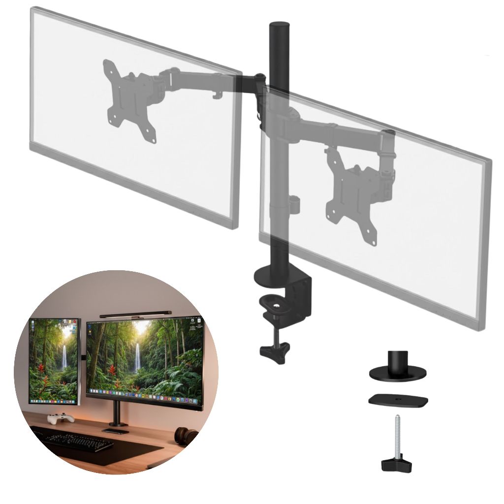 Suporte Articulado Para 2 Monitor E Tv 17 A 32 Articulado De Mesa Duplo Gamer