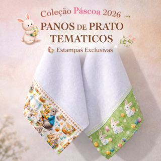 Panos De Prato Resistente Encorpado Tema Páscoa 5 Unid em Oferta na Shopee