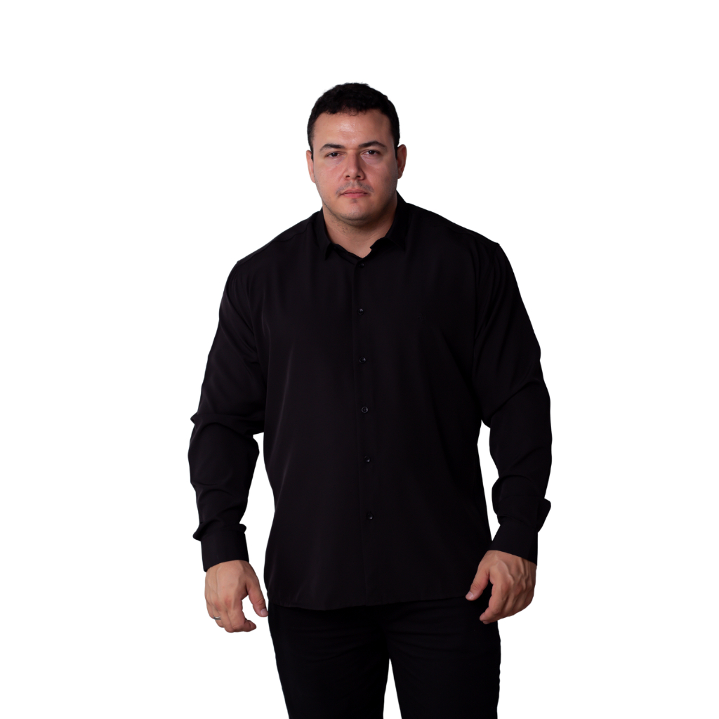 Camisa Social Masculina Manga Longa Spandex Ultratech Plus Size