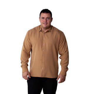 Camisa Social Masculina Manga Longa Maquinetada Plus Size em Oferta na Shopee