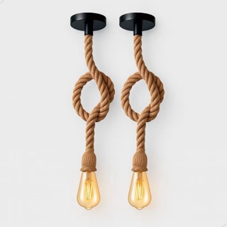 Kit 2 Pendente Corda 1m com 2 Lâmpadas ST64 LED Filamento Âmbar E27 Bivolt Vintage Decorativo em Oferta na Shopee