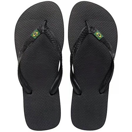 Havaianas Brasil Preta Original com Bandeirinha e Listras em Oferta na Shopee