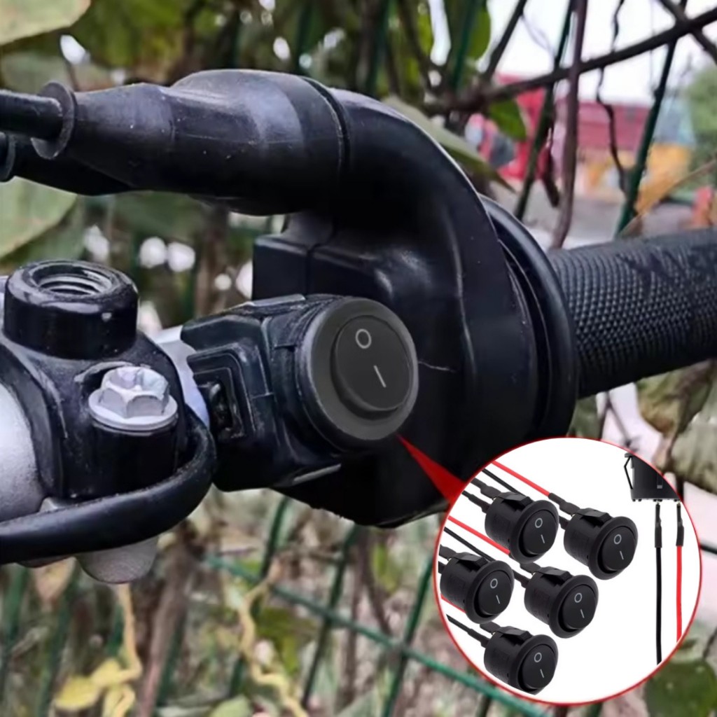 Chave Gangorra Com Fio Rabicho Botao On Off Vermelho Liga Desliga Mini Interruptor Redondo Para Projetos Eletronicos