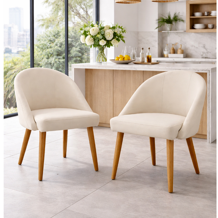 Kit 2 Cadeira Poltrona Decorativa Lua Mesa De Jantar Para Penteadeira Recepção - Trida Móveis
