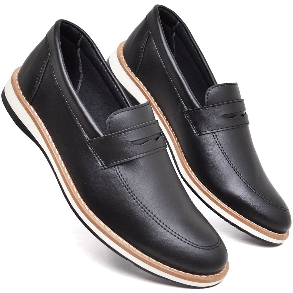 Sapato Mocassim Casual Masculino Social Preto Marrom Sapatênis Loafer Trabalho Casamento Pai Oxford