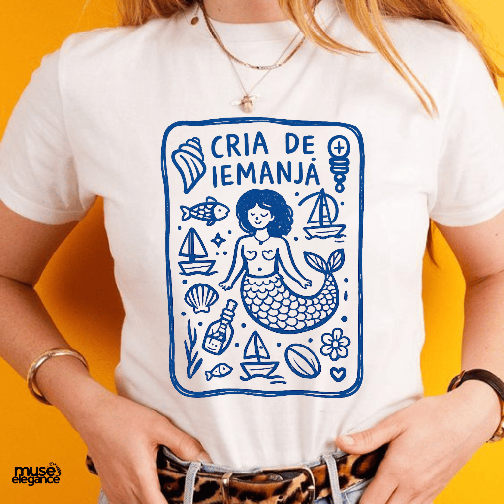 Camiseta Feminina Estampa Exclusiva Cria de Iemanjá Blusa confortável 100% Algodão envio rápido