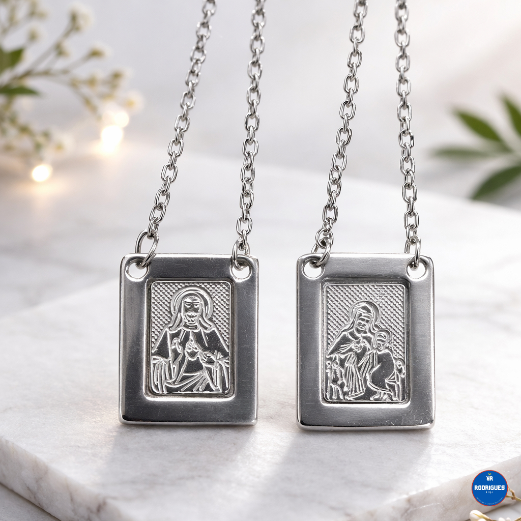 kit 6 Escapulário aço Inox de Nossa Senhora Aparecida em Oferta na Shopee