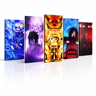 Quadro Decorativo 5 peças Mosaico Naruto Shippuden  Sasuke Madara Itachi Kakashi Sharigan Suzano em Oferta na Shopee