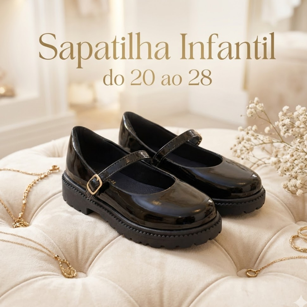 Sapato Sapatilha Mary Jane Tratorado boneca infantil 20 ao 28 em Oferta na Shopee