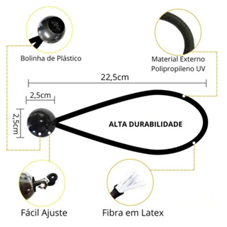 Kit Elastico Preto Com Bolinha Multiuso (Elástico Piscina, Caminhão, Limpeza, Segurança, Barraca, Lona) em Oferta na Shopee