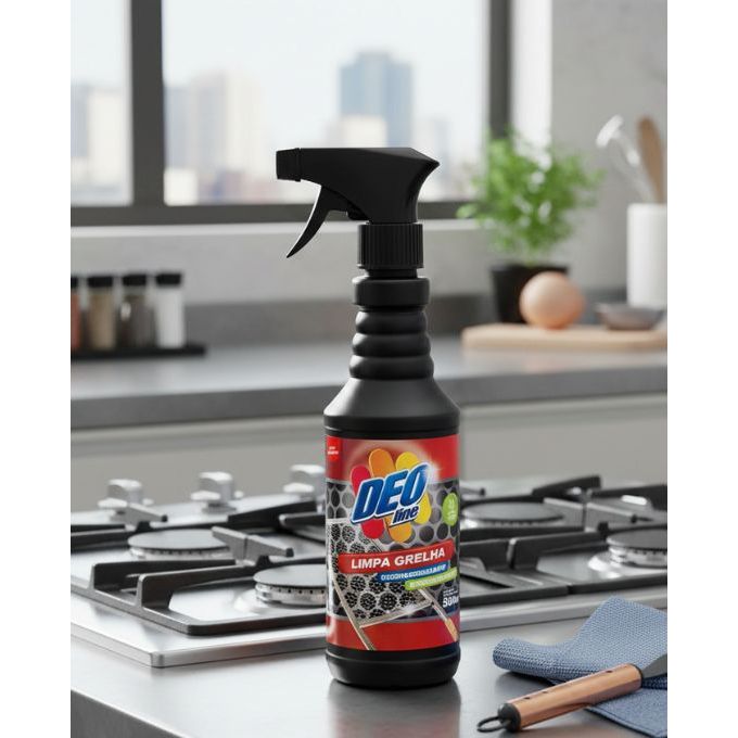 Limpa Grelhas Fornos Fogões Churrasqueiras Espetos Fritadeiras Coifas Exaustores 500ML Deo line