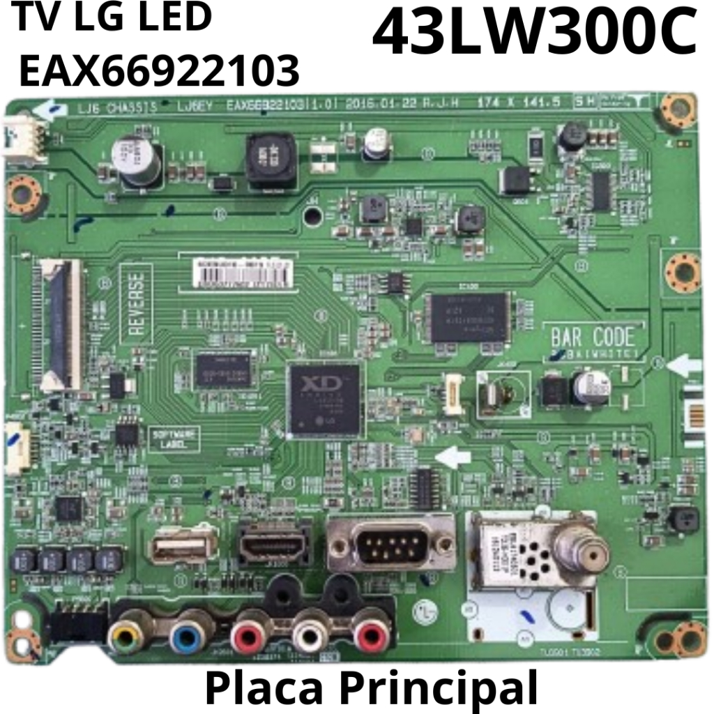 3029 Placa Principal para tv LG LED Modelo: 43LW300C