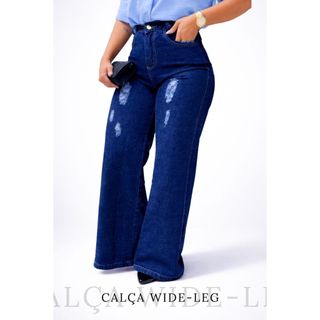 Calça Jeans Wide leg Cintura Alta Modela Corpo /modelo que alonga e afina a cintira/ tendência 2026